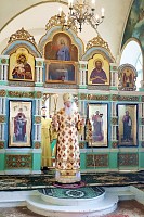 Праздничная Божественная литургия в храме в честь святых Зосимы и Савватия Соловецких Чудотворцев села Коршик